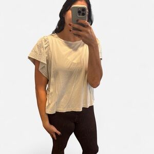 Cream Short Sleeve Top